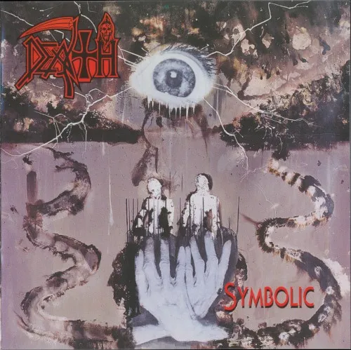 Original album cover for Symbolic by Death with an abstract circular diagram