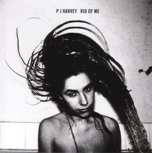 Original black-and-white album cover for Rid of Me by PJ Harvey